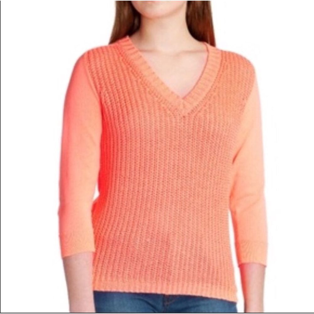 Ted Baker Lills neon orange V-Neck Sweater size 1